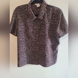 Bentley Vintage Blouse Top Leopard L
